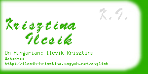 krisztina ilcsik business card